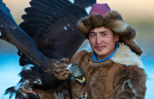 Eagle hunter with family